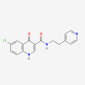 6-chloro-4-hydroxy-N-[2-(pyridin-4-yl)ethyl]quinoline-3-carboxamide