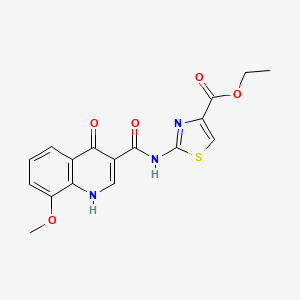 ethyl (2Z)-2-{[(4-hydroxy-8-methoxyquinolin-3-yl)carbonyl]imino}-2,3-dihydro-1,3-thiazole-4-carboxylate