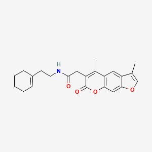 molecular formula C23H25NO4 B11005116 N-[2-(1-cyclohexen-1-yl)ethyl]-2-(3,5-dimethyl-7-oxo-7H-furo[3,2-g]chromen-6-yl)acetamide 