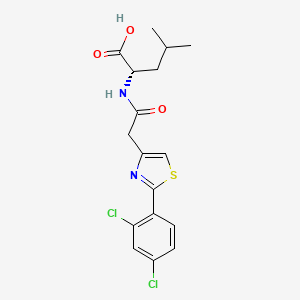 molecular formula C17H18Cl2N2O3S B11005136 N-{[2-(2,4-dichlorophenyl)-1,3-thiazol-4-yl]acetyl}-L-leucine 