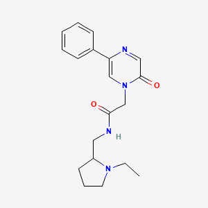 molecular formula C19H24N4O2 B11005154 N-[(1-ethylpyrrolidin-2-yl)methyl]-2-(2-oxo-5-phenylpyrazin-1(2H)-yl)acetamide 