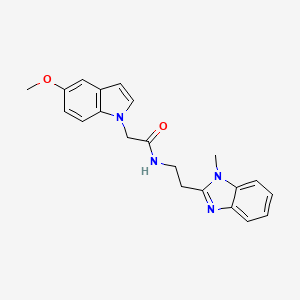 molecular formula C21H22N4O2 B11005158 2-(5-methoxy-1H-indol-1-yl)-N-[2-(1-methyl-1H-benzimidazol-2-yl)ethyl]acetamide 