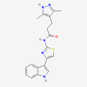 3-(3,5-dimethyl-1H-pyrazol-4-yl)-N-[4-(1H-indol-3-yl)-1,3-thiazol-2-yl]propanamide