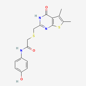 2-{[(4-hydroxy-5,6-dimethylthieno[2,3-d]pyrimidin-2-yl)methyl]sulfanyl}-N-(4-hydroxyphenyl)acetamide