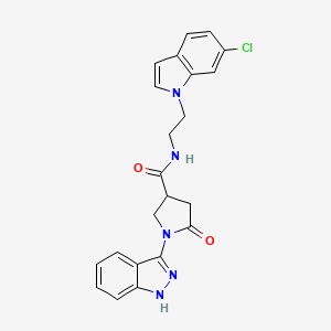 N-[2-(6-chloro-1H-indol-1-yl)ethyl]-1-(1H-indazol-3-yl)-5-oxopyrrolidine-3-carboxamide