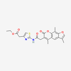 molecular formula C23H22N2O6S B11005240 ethyl (2-{[(3,5,9-trimethyl-7-oxo-7H-furo[3,2-g]chromen-6-yl)acetyl]amino}-1,3-thiazol-4-yl)acetate 