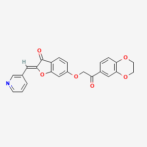 molecular formula C24H17NO6 B11005241 (2Z)-6-[2-(2,3-dihydro-1,4-benzodioxin-6-yl)-2-oxoethoxy]-2-(pyridin-3-ylmethylidene)-1-benzofuran-3(2H)-one 