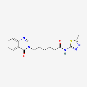 molecular formula C17H19N5O2S B11005245 N-[(2E)-5-methyl-1,3,4-thiadiazol-2(3H)-ylidene]-6-(4-oxoquinazolin-3(4H)-yl)hexanamide 