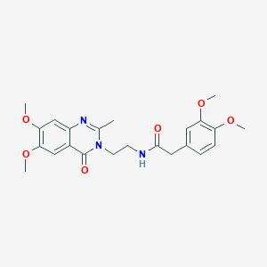 molecular formula C23H27N3O6 B11005255 N-[2-(6,7-dimethoxy-2-methyl-4-oxoquinazolin-3(4H)-yl)ethyl]-2-(3,4-dimethoxyphenyl)acetamide 