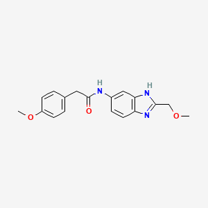 molecular formula C18H19N3O3 B11005258 N-[2-(methoxymethyl)-1H-benzimidazol-5-yl]-2-(4-methoxyphenyl)acetamide 