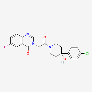 3-{2-[4-(4-chlorophenyl)-4-hydroxypiperidin-1-yl]-2-oxoethyl}-6-fluoroquinazolin-4(3H)-one