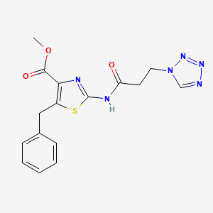 methyl 5-benzyl-2-{[3-(1H-tetrazol-1-yl)propanoyl]amino}-1,3-thiazole-4-carboxylate