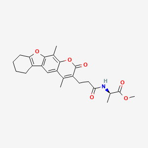 methyl N-[3-(4,11-dimethyl-2-oxo-6,7,8,9-tetrahydro-2H-[1]benzofuro[3,2-g]chromen-3-yl)propanoyl]-D-alaninate