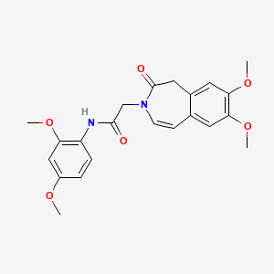 molecular formula C22H24N2O6 B11005299 2-(7,8-dimethoxy-2-oxo-1,2-dihydro-3H-3-benzazepin-3-yl)-N-(2,4-dimethoxyphenyl)acetamide 