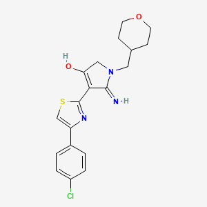 4-[4-(4-chlorophenyl)-1,3-thiazol-2-yl]-5-imino-1-(tetrahydro-2H-pyran-4-ylmethyl)-2,5-dihydro-1H-pyrrol-3-ol