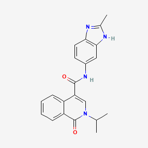 molecular formula C21H20N4O2 B11005332 N-(2-methyl-1H-benzimidazol-6-yl)-1-oxo-2-(propan-2-yl)-1,2-dihydroisoquinoline-4-carboxamide 