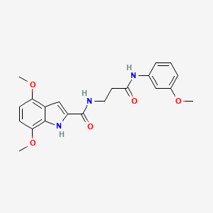 4,7-dimethoxy-N-{3-[(3-methoxyphenyl)amino]-3-oxopropyl}-1H-indole-2-carboxamide