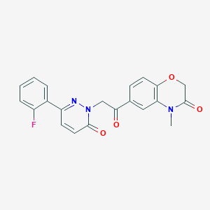 molecular formula C21H16FN3O4 B11005370 6-{[3-(2-fluorophenyl)-6-oxopyridazin-1(6H)-yl]acetyl}-4-methyl-2H-1,4-benzoxazin-3(4H)-one 