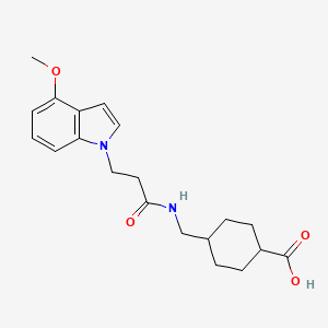 trans-4-({[3-(4-methoxy-1H-indol-1-yl)propanoyl]amino}methyl)cyclohexanecarboxylic acid