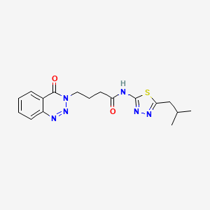 molecular formula C17H20N6O2S B11005397 N-[(2Z)-5-(2-methylpropyl)-1,3,4-thiadiazol-2(3H)-ylidene]-4-(4-oxo-1,2,3-benzotriazin-3(4H)-yl)butanamide 