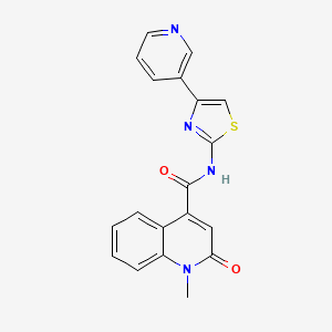 1-methyl-2-oxo-N-[4-(pyridin-3-yl)-1,3-thiazol-2-yl]-1,2-dihydroquinoline-4-carboxamide