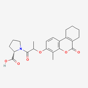 molecular formula C22H25NO6 B11005415 1-{2-[(4-methyl-6-oxo-7,8,9,10-tetrahydro-6H-benzo[c]chromen-3-yl)oxy]propanoyl}-L-proline 