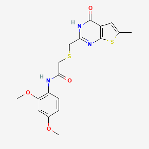 N-(2,4-dimethoxyphenyl)-2-{[(4-hydroxy-6-methylthieno[2,3-d]pyrimidin-2-yl)methyl]sulfanyl}acetamide