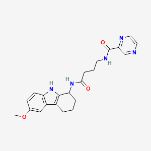 molecular formula C22H25N5O3 B11005432 N-{4-[(6-methoxy-2,3,4,9-tetrahydro-1H-carbazol-1-yl)amino]-4-oxobutyl}pyrazine-2-carboxamide 