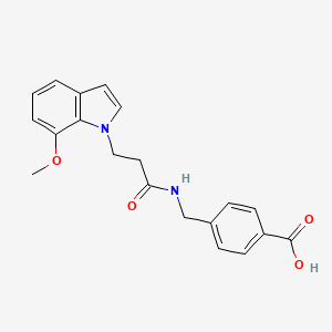 4-({[3-(7-methoxy-1H-indol-1-yl)propanoyl]amino}methyl)benzoic acid