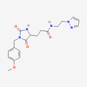 3-[1-(4-methoxybenzyl)-2,5-dioxoimidazolidin-4-yl]-N-[2-(1H-pyrazol-1-yl)ethyl]propanamide