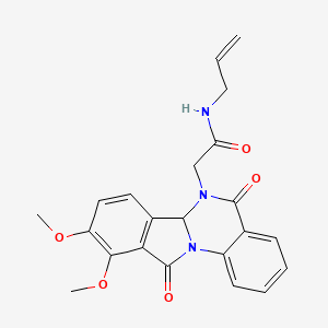 molecular formula C22H21N3O5 B11005489 2-(9,10-dimethoxy-5,11-dioxo-6a,11-dihydroisoindolo[2,1-a]quinazolin-6(5H)-yl)-N-(prop-2-en-1-yl)acetamide 