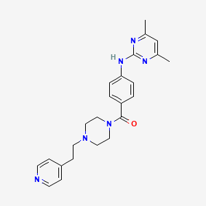 molecular formula C24H28N6O B11005492 (4-((4,6-Dimethylpyrimidin-2-yl)amino)phenyl)(4-(2-(pyridin-4-yl)ethyl)piperazin-1-yl)methanone 