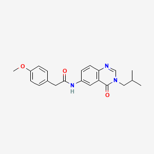 molecular formula C21H23N3O3 B11005500 2-(4-methoxyphenyl)-N-[3-(2-methylpropyl)-4-oxo-3,4-dihydroquinazolin-6-yl]acetamide 