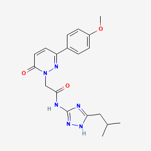 molecular formula C19H22N6O3 B11005501 2-[3-(4-methoxyphenyl)-6-oxopyridazin-1(6H)-yl]-N-[3-(2-methylpropyl)-1H-1,2,4-triazol-5-yl]acetamide 