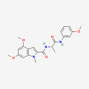 4,6-dimethoxy-N-{(2S)-1-[(3-methoxyphenyl)amino]-1-oxopropan-2-yl}-1-methyl-1H-indole-2-carboxamide