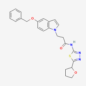 3-(5-(benzyloxy)-1H-indol-1-yl)-N-(5-(tetrahydrofuran-2-yl)-1,3,4-thiadiazol-2-yl)propanamide