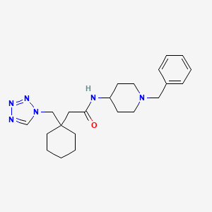 molecular formula C22H32N6O B11005531 N~1~-(1-benzyl-4-piperidyl)-2-[1-(1H-1,2,3,4-tetraazol-1-ylmethyl)cyclohexyl]acetamide 