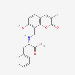 molecular formula C21H21NO5 B11005554 N-[(7-hydroxy-3,4-dimethyl-2-oxo-2H-chromen-8-yl)methyl]-L-phenylalanine 