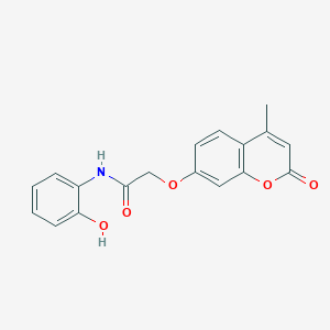 molecular formula C18H15NO5 B11005561 N-(2-hydroxyphenyl)-2-[(4-methyl-2-oxo-2H-chromen-7-yl)oxy]acetamide 