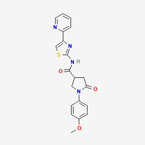 molecular formula C20H18N4O3S B11005571 1-(4-methoxyphenyl)-5-oxo-N-[(2Z)-4-(pyridin-2-yl)-1,3-thiazol-2(3H)-ylidene]pyrrolidine-3-carboxamide 