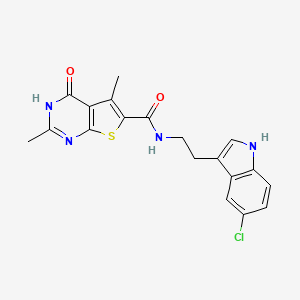 molecular formula C19H17ClN4O2S B11005589 N-[2-(5-chloro-1H-indol-3-yl)ethyl]-4-hydroxy-2,5-dimethylthieno[2,3-d]pyrimidine-6-carboxamide 