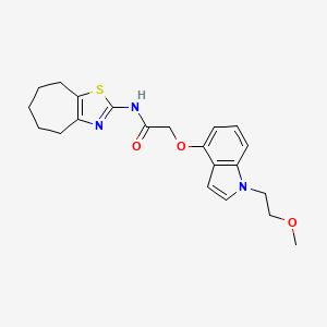 2-{[1-(2-methoxyethyl)-1H-indol-4-yl]oxy}-N-(5,6,7,8-tetrahydro-4H-cyclohepta[d][1,3]thiazol-2-yl)acetamide