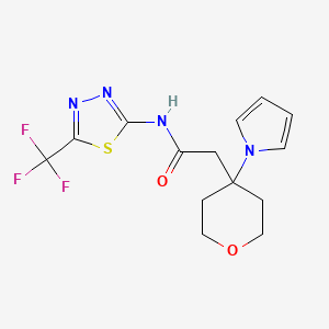 2-[4-(1H-pyrrol-1-yl)tetrahydro-2H-pyran-4-yl]-N-[5-(trifluoromethyl)-1,3,4-thiadiazol-2-yl]acetamide