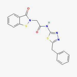 N-[(2Z)-5-benzyl-1,3,4-thiadiazol-2(3H)-ylidene]-2-(3-oxo-1,2-benzothiazol-2(3H)-yl)acetamide