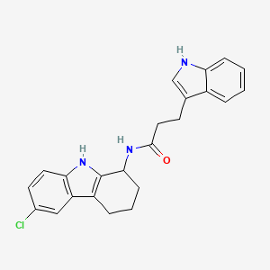 molecular formula C23H22ClN3O B11005665 N-(6-Chloro-2,3,4,9-tetrahydro-1H-carbazol-1-YL)-3-(1H-indol-3-YL)propanamide 