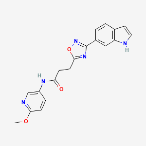 molecular formula C19H17N5O3 B11005672 3-[3-(1H-indol-6-yl)-1,2,4-oxadiazol-5-yl]-N-(6-methoxypyridin-3-yl)propanamide 