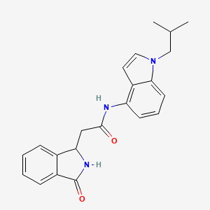 molecular formula C22H23N3O2 B11005680 N-[1-(2-methylpropyl)-1H-indol-4-yl]-2-(3-oxo-2,3-dihydro-1H-isoindol-1-yl)acetamide 