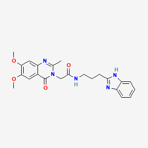 molecular formula C23H25N5O4 B11005683 N-[3-(1H-benzimidazol-2-yl)propyl]-2-(6,7-dimethoxy-2-methyl-4-oxoquinazolin-3(4H)-yl)acetamide 