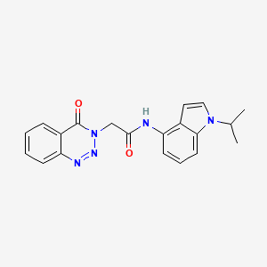 molecular formula C20H19N5O2 B11005691 2-(4-oxo-1,2,3-benzotriazin-3(4H)-yl)-N-[1-(propan-2-yl)-1H-indol-4-yl]acetamide 