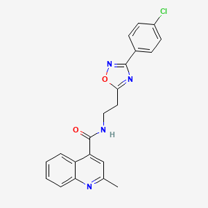 molecular formula C21H17ClN4O2 B11005695 N-{2-[3-(4-chlorophenyl)-1,2,4-oxadiazol-5-yl]ethyl}-2-methylquinoline-4-carboxamide 